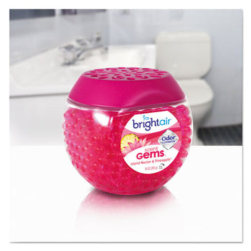 BRIGHT Air® Scent Gems Odor Eliminator, Island Nectar And Pineapple, Pink, 10 Oz Jar, 6-carton freeshipping - TVN Wholesale